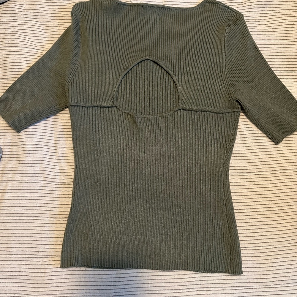 Major Green Ribbed Knit Top - Picture 2 of 2